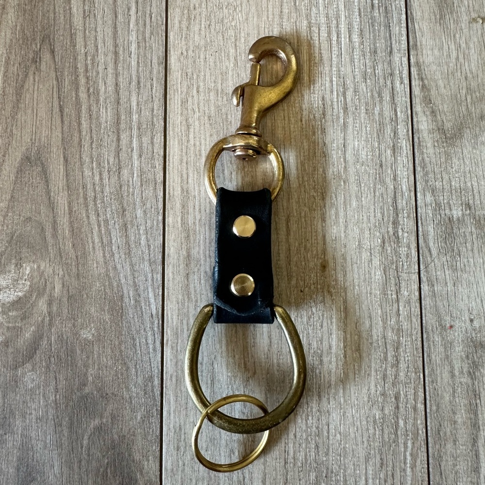 Equestrian Keychain in Leather and Brass